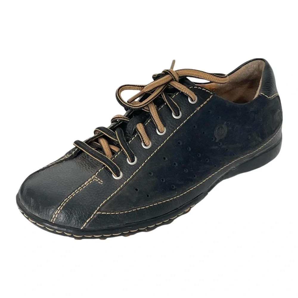 Born Womens Size 7 Hawkeye Black Leather Lace Up Shoes